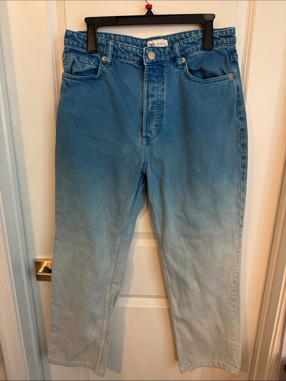 Zara Two-Tone Light Blue Ombre Boyfriend Jeans